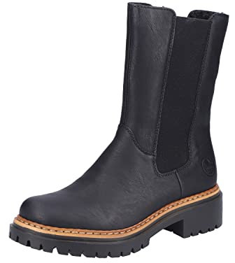 Rieker 72683, Stivali Chelsea Donna, Nero, 38 EU