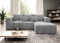 Moderno Ecksofa mit Schlaffunktion und Bettkasten Stripes - Sofa mit 3 Sitzer und Robuste überzug - Schlafcouch L-Form - Modern Couch Cord - 255x73x161 cm - Rechts Grau