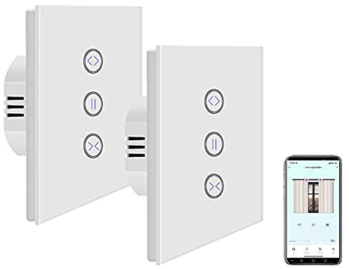 Jinvoo Alexa, interruttore per tapparelle WLAN, interruttore per tapparelle intelligente con pannello touch, compatibile con Alexa e Google Home, controllo app e funzione timer (2 pezzi)