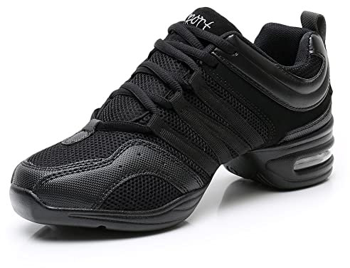 TINRYMX Chaussures de Danse Latin Femmes Lacets Respirant Mesh Sneaker Casual Jazz Chaussures de Dance,43EU