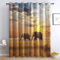 TAKUAN Elefant Vorhänge Verdunklung svorhänge mit Muster Afrikanische Savanne, Vorhang Blickdicht mit Ösen Gardinen Wohnzimmer Schlafzimmer Kinderzimmer Dekoration 2er Set-220 x 140 (H X B)