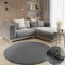 MY-RUG Teppich Shaggy Star Hochflor rund grau 100 x 100 cm - Schlafzimmer Teppich, Langflor, Günstig