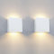 KICAAO Wandleuchte LED Innen 2er Set Up an Down Wandlampe, Einstellbar Abstrahlwinkel Aussenbeleuchtung Warmweiß 12W 3000K Wandleuchte Aluminium Wandleuchte Innen/Aussen