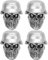 4 Stück/Set Reifen-Totenkopf-Ventilkappen, Helm-Typ-Vorbaukappen mit Gummiring, Universell für Autos, Fahrräder, SUVs, LKWs, Fahrräder, Motorräder (Silberfarbe)