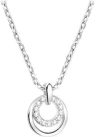 Sofia Milani - Damen Halskette 925 Silber - mit Zirkonia Steinen - Kreis Anhänger - N0668