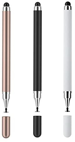 Redreo Lot de 3 stylets pour tablette tactile 2 en 1 compatibles avec tous les téléphones portables/tablettes