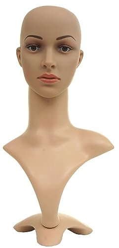 Mannequin-Kopf HWC-G70, Perückenpuppe weiblich Frau Schaufensterfigur Puppe Schaufensterpuppe, beweglich 55cm