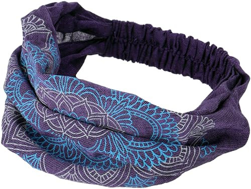 GURU SHOP Haarband, Kopfband, Bandana Mandala Kopfbedeckung - Lila, Herren/Damen, Baumwolle