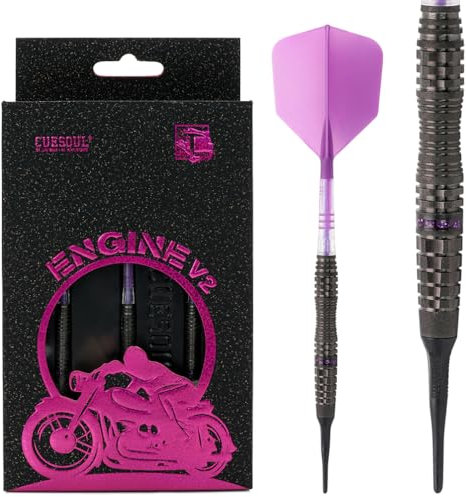 CUESOUL Engine V2 Dartset mit weicher Spitze, 20 g, 90% Wolfram, mit Ölfarbe lackiert und vereinheitlichendem ROST T19 Carbon Flight