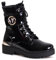topschuhe24 2881 Damen Lack Stiefeletten Plateau Worker Biker Boots, Farbe:Schwarz, Größe:39 EU