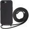 Beajew Silikon Handyhülle für iPhone 6 Plus/iPhone 7 Plus/iPhone 8 Plus Hülle mit Band, Silikon Necklace Handyhülle mit Abnehmbar Kordel zum Umhängen Stossfest Bumper Handy Schutzhülle, Schwarz