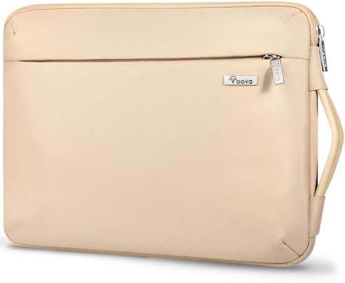 Voova 360° Protective Laptop Sleeve Case 13 13.3 14 inch,Waterproof Computer Cover Bag for MacBook Air 13 M1/M2 2020-2022,MacBook Pro 13/14,13.5 Surface Laptop 4/5,Dell XPS 13,Chromebook 14,Apricot