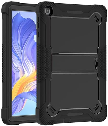 Funda para tablet Honor Pad X8 de 10.1 pulgadas, funda resistente de policarbonato TPU de doble capa híbrida, cámara de borde elevado y pantalla de protección completa a prueba de golpes, color negro