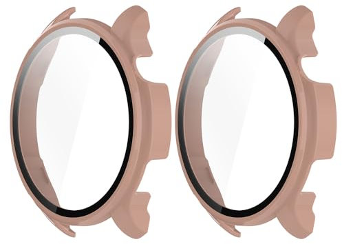 WIIKAI 2 Pacchi Cover Morbide Compatibile con Amazfit Balance Pellicola Protettiva in Vetro Temperato Custodia Proteggi Schermo Case.(rosa)