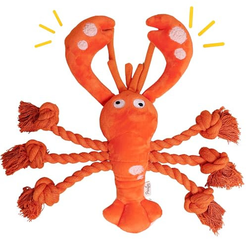WEmak Hummer Hundespielzeug mit Quietscher, Hundeseil Spielzeug, Welpenspielzeug, Kauspielzeug für kleine Hunde Große Hunde, Hund Interaktives Spielzeug, Hund Weihnachtsspielzeug, Hund
