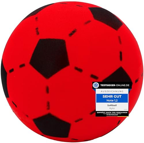 Kyto Softball 20cm Schaumstoff Ball | Fußball für Outdoor und Indoor | geeignet für Kinder ab 36 Monaten (1 Ball, rot)