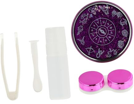 Gatuida Portable Storage Kit Organize Your Contacts Organizer Case with Mirror Tweezers for Hard Lenses and Women's