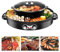 2-in-1 Multifunktionaler Grill Hot Pot mit Grillpfanne, Elektro Hot Pot Grill, 2200W für 2-8 Personen, abnehmbar für einfache Reinigung (Schwarz)