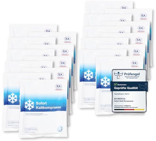 Impacco freddo istantaneo medico IEA (6 x 5) Confezione da 20 | Impacchi di ghiaccio usa e getta per contusioni, punture di insetti e altre lesioni | Tappetini refrigeranti facili da usare | Versat