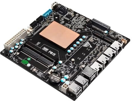 Glovary NAS Mainboard Quad Core i7-1165G7, Mini-ITX NAS Motherboard, 4 x i226V 2.5GbE LAN, DDR4 16GB RAM 512GB NVMe SSD, Support 6 x SATA3.0 6Gbps