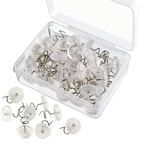 Polsternadel,100 PCS Klaren Köpfen für Sofa Twist Pins Plastik Kopf Polsternagel für Polster Couch Chair Autosofa Dachhimmel Reparatur Matratzen Bedskirts Headliner