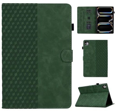 CASAFUNY Funda para iPad Pro 13 Pulgadas M4 2024 Protectora Carcasa para iPad Pro 13 2024 con Soporte Fnción para iPad Pro 13 Pulgadas 7ª Generación M4 (2024), Verde