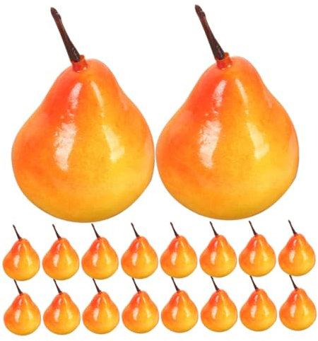 Garneck 30 Pezzi Modelli Di Pere Finte Artificiali Simulate Per Decorazione Pere Di Schiuma Espansa Per Cucina e Ufficio Decorazioni Di Frutta Artificiale Naturale