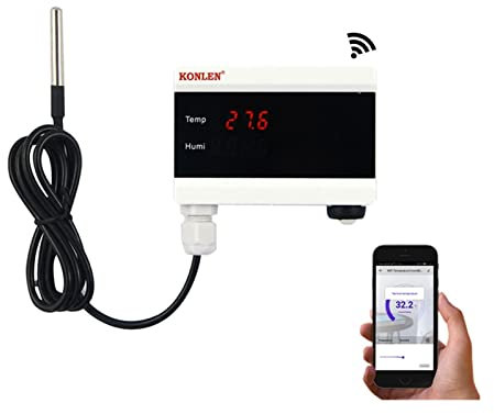Thermomètre d'intérieur hygromètre numérique TUYA WIFI Capteur de température Thermomètre Détecteur Smart Life Home Home Thermostat Control Alarme Moniteur Télécommande Test de congélateur Avec écran