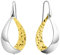 Zeeme Silber Damen Ohrhänger 925/- Sterling Silber 4,3cm Gehämmert mehrfarbig 245230016