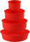 Lot de 4 moules à gâteau ronds en silicone - 10 cm, 15 cm, 20 cm, 25 cm - Pour gâteaux, gâteaux au fromage - En silicone antiadhésif - Rouge
