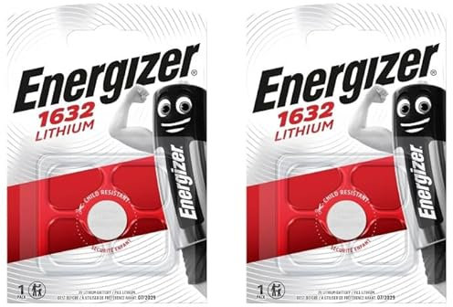 2 Pack of EnergizerCell Battery CR1632 3V Lithium Coin Battery Button Battery, Use for Car Keys, Van Key Fobs, Scales, Toys, LED lights, etc.