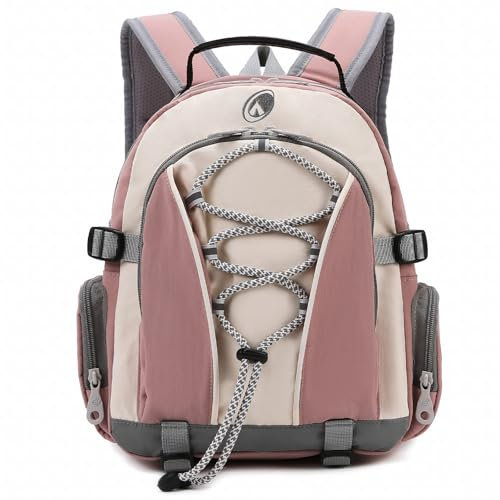Outplea 10L Wanderrucksack Klein Wasserdicht, Rucksack Kindergarten Mädchen Jungen Komfortabler, Lässig Kinderrucksack Leicht für Reisen Schule Camping Outdoor Sport, Rosa
