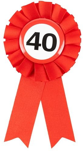 40 Geburtstag Deko Anstecker Verkehrszeichen rot/weiß - Originelle Geburtstagsdeko 40 für einen gelungenen 40 Geburtstag Frauen oder Männer - Tiwoca
