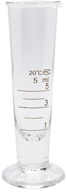 1 x 5 ml bis 2000 ml Laborglas mit Fuß, Apotheker-Messbecher, dreieckig, konischer Messbecher mit Ausgießer (5 ml)