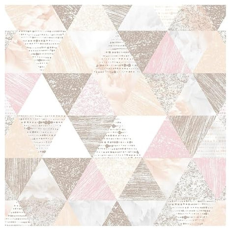 Boutique Beau Geometric Triangle Pink and Rose Gold Wallpaper (was £23.99)