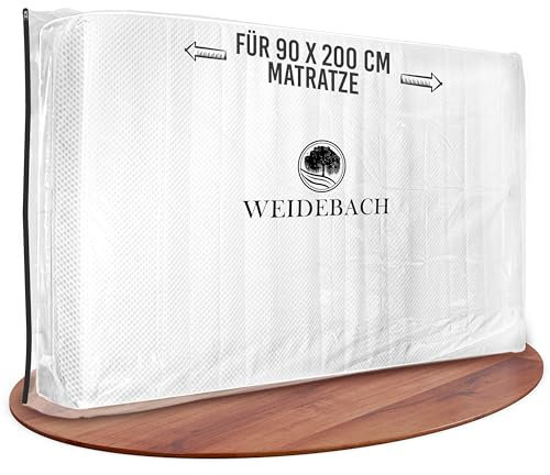 WEIDEBACH® robuste Matratzenhülle, 100% dicht, für 90 x 200 cm SINGLEMATRATZEN, Matratzenbeutel mit Reißverschluss, Aufbewahrungstasche für Matratzen für Lagerung&Transport, gegen Gerüche&Feuchtigkeit