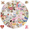 DIWSO 100 Stück Rosa Downtown Y2K Mädchen Aufkleber Wasserdicht für Laptop Skateboard Scrapbook Computer Wasserflasche, Vinyl Ästhetische Innenstadt Mädchen Aufkleber für Jugendliche Erwachsene