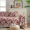 Plaid Sofa Flores Rojas Plaid Cama Poliéster Colcha Multiusos para Sofas Duradero Lavable Manta Cubre Sofa con Flecos Engrosar 130x180cm
