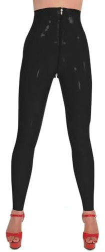 ERFSQIYALHJ Sexy Leggings Aus Glänzendem PVC Mit Hoher Taille Und Reißverschluss Im Schritt