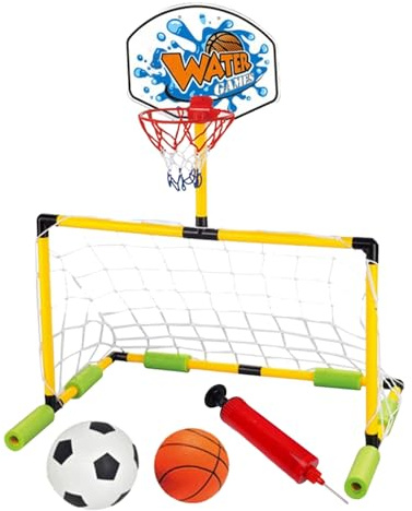 Baloncesto De Flotador Hinchable, Canasta De Baloncesto Hinchable para Piscina con Bomba Y 2 Pelotas, Juegos De Agua Canasta De Baloncestos, Juguete Acuático para Adultos Y Niños