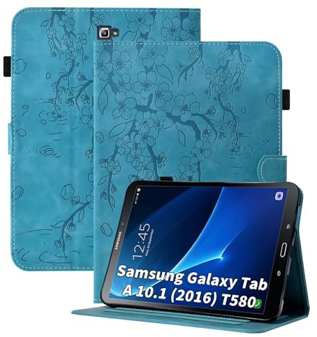 Cicili Hülle für Samsung Galaxy Tab A 10.1 Zoll 2016, Flip Case Cover für Galaxy (SM-T580/SM-T585/SM-T587 Tablet Folio Schutzhülle Ständer PU Lederhülle - Blau