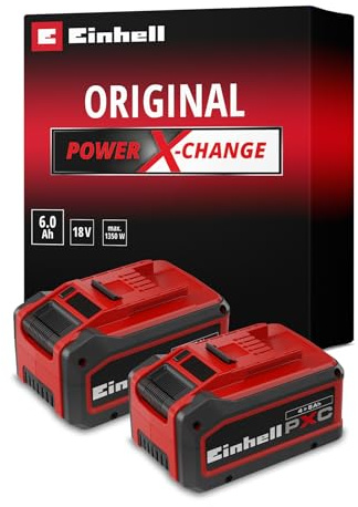 Original Einhell Akku PXC-Twinpack 18V 4-6 Ah Multi-Ah Power X-Change Plus (18V, für alle PXC-Geräte, Ladezustandsanzeige, Batteriemanagementsystem, 2X 4-6 Ah Multi-Ah Akkus, ohne Ladegerät)