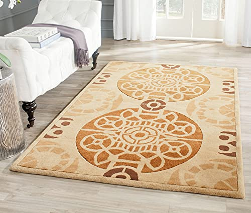 SAFAVIEH Capri Collection Accent Rug - 3' x 5', Gold & Multi, Handmade Wool, Ideal for High Traffic Areas in Entryway, Living Room, Bedroom (CPR353B)
