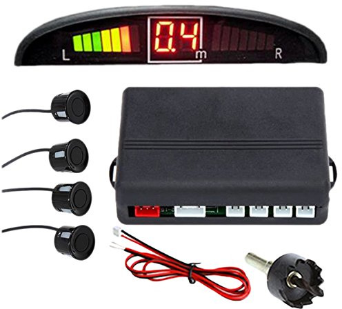 ZONETECh New 4 Parking Sensors LED Display Car Reverse Backup Radar System