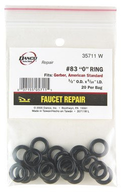 Danco O-Ring 5/16 Id. X 1/2 Od. X 3/32 Wall Nitrile Butadiene Rubber Polybag by Danco