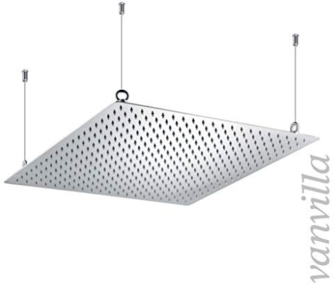 vanvilla Ultra Slim Duschkopf 50cm x 50cm Edelstahl poliert Regenbrause Regendusche PD-S206E