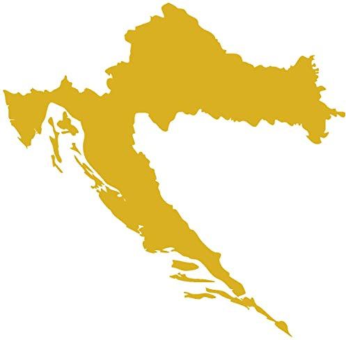 Samunshi® Kroatien Aufkleber in 7 Größen und 25 Farben (15x14,6cm Gold)