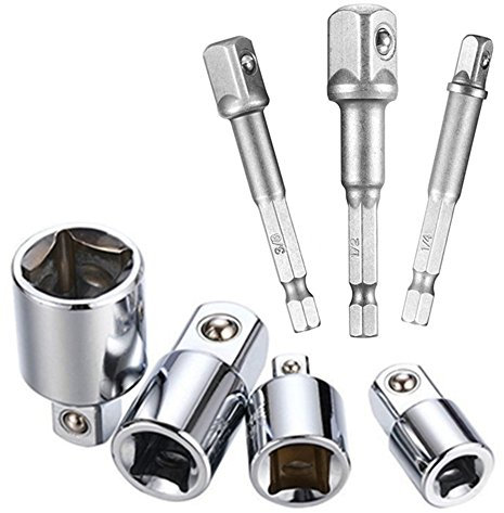 Feifox 3-teiliger Adapter-Satz 1/4 auf 3/8-3/8 auf 1/4 Zoll - 3/8 auf 1/2-1/2 auf 3/8 für Akkuschrauber und Steckschlüssel