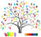 mengger d'empreintes digitales d'arbre, Tableau de Signature DIY Invité Sign in Toile Peinture décorations pour Mariage Fête d'anniversaire Livre d'or d'empreintes digitales d'arbre
