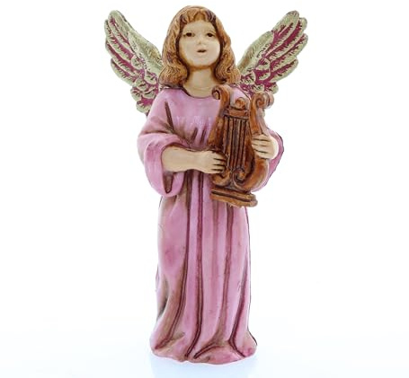 Moranduzzo Engel mit Lyra für Krippe 11 cm – Standard 11 – Maßstab 1:20 – Unzerstörbare Figur, Handbemalt, Offizielles Produkt, Bildhauer M. Landi